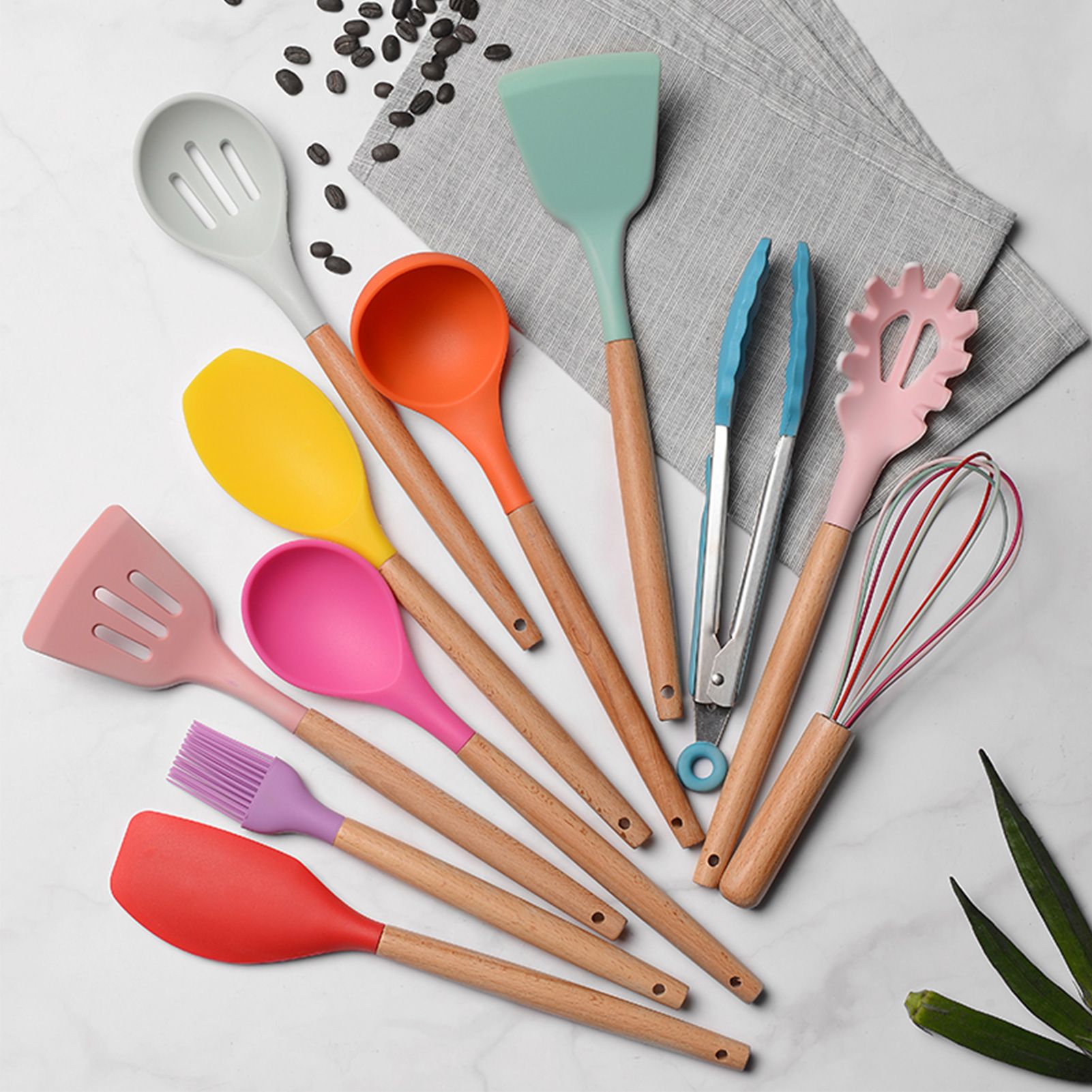 Kitchen Utensils Set 11Pcs Silicone Non-stick Barreled Cooking Utensils Set view 2