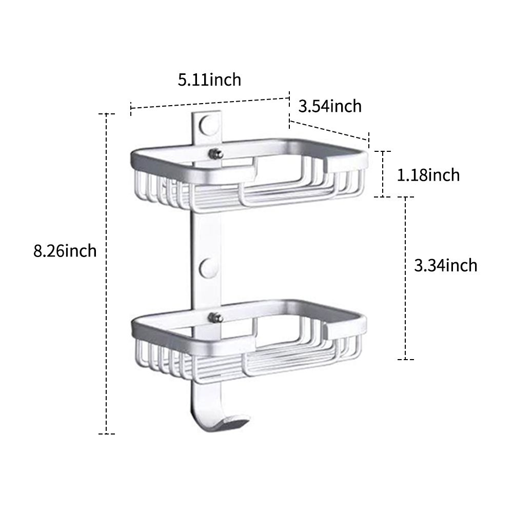 Soap Dish Holder 2 Layers Wall Mounted Bathroom Shower Dispensers Space