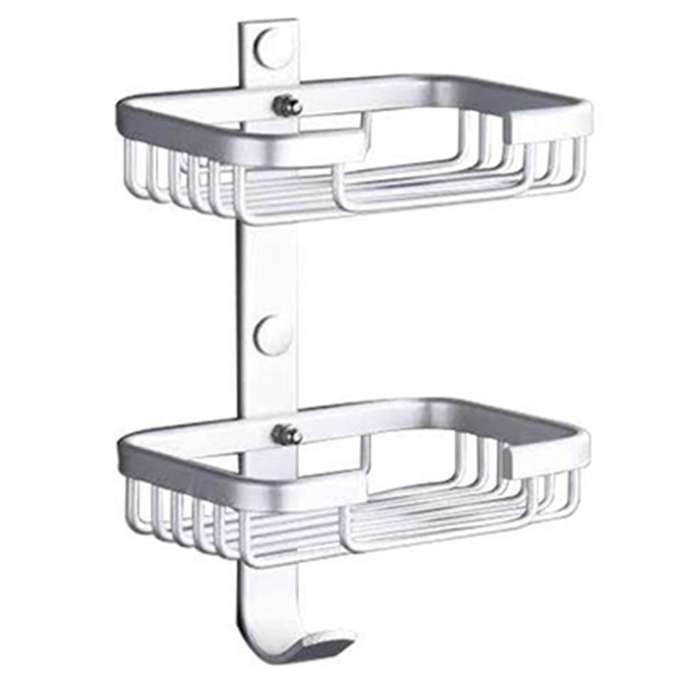 Soap Dish Holder 2 Layers Wall Mounted Bathroom Shower Dispensers Space view 2
