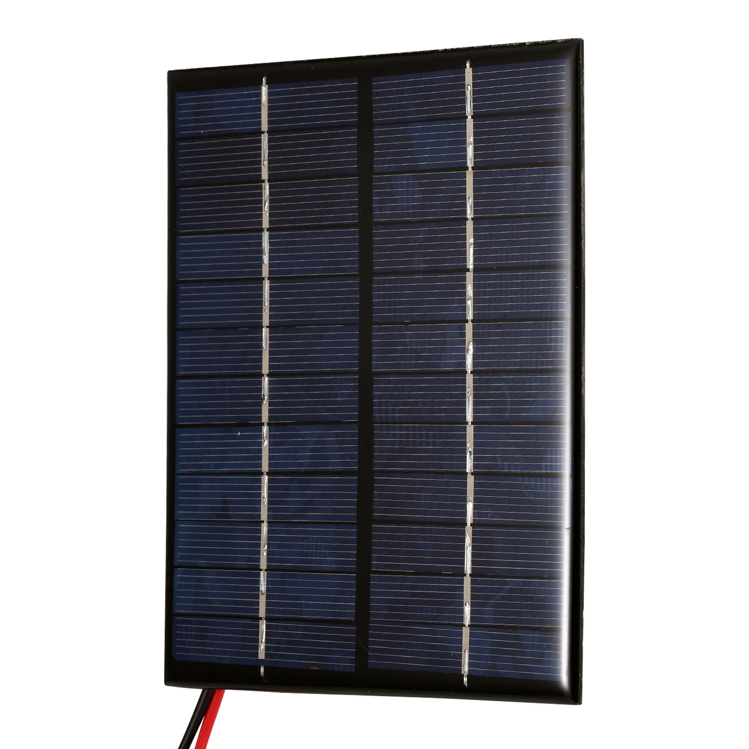 2W 12V Solar Panel with Clips Polycrystalline Silicon Solar Cell DIY