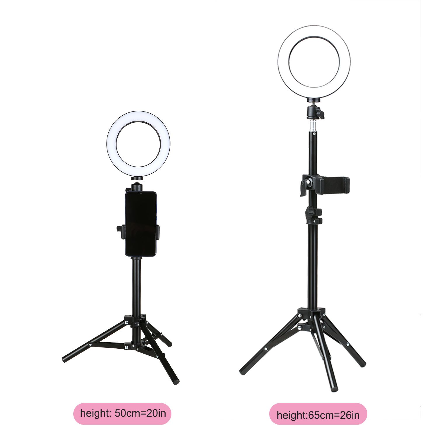 3 Gear Brightness LED Ring Light with Cell Phone Holder Stand for Live Stream view 9