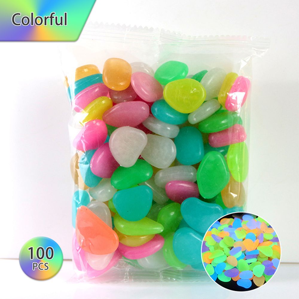 100PCS Glowing Stones For Decorations Fish Tank Aquarium Luminous Stone Indoor view 2