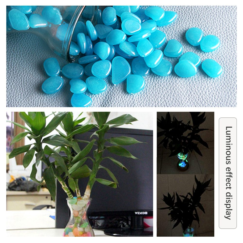 100PCS Glowing Stones For Decorations Fish Tank Aquarium Luminous Stone Indoor