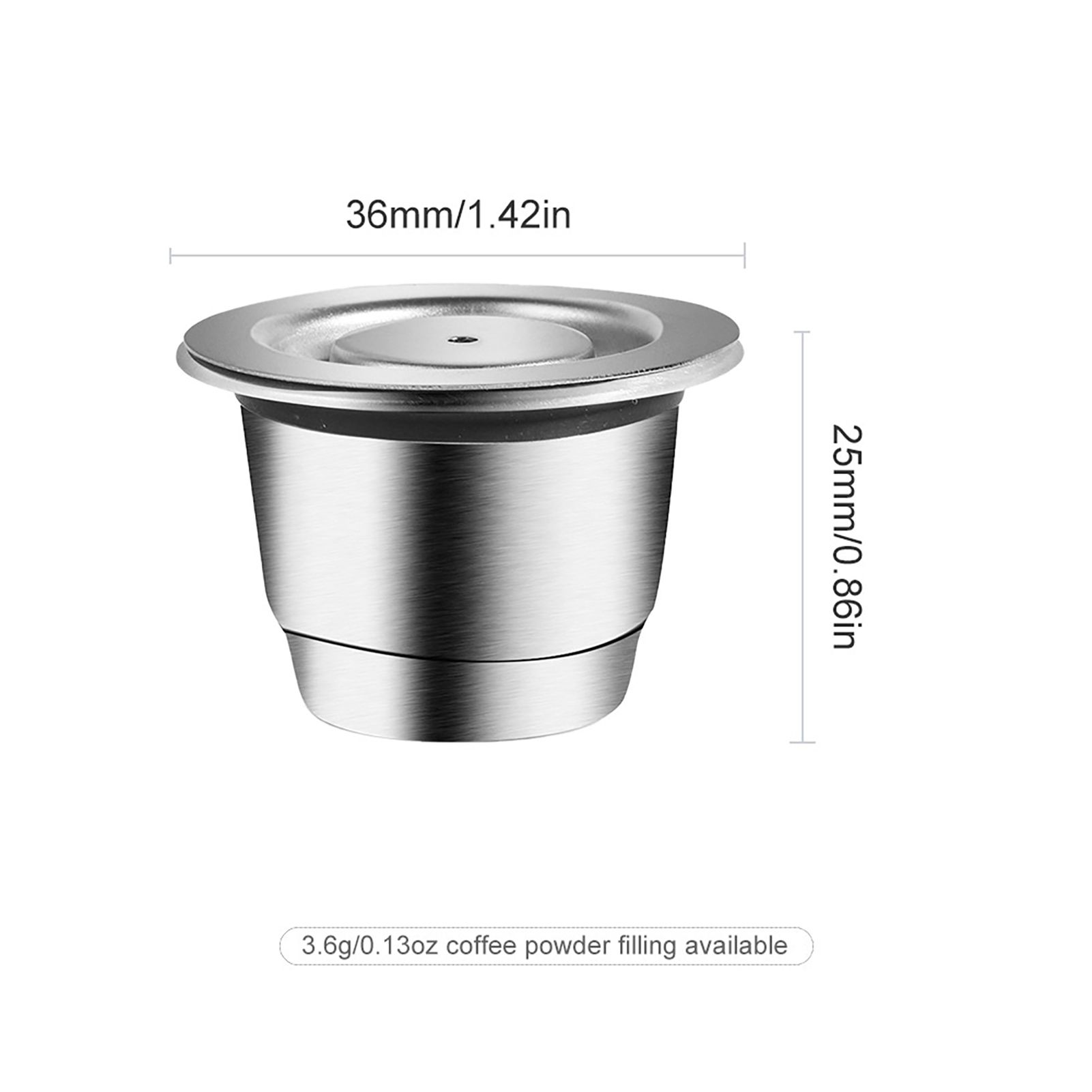 Coffee Capsules Stainless Steel Coffee Maker Pod Filters Cup 0.13oz Capacity