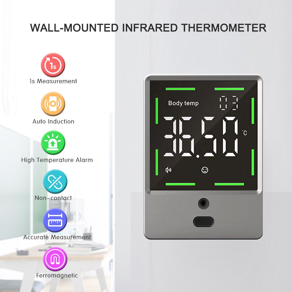 Wall-mounted Infrared Thermometer Body Temperature Measurement Accurate Indoor view 2