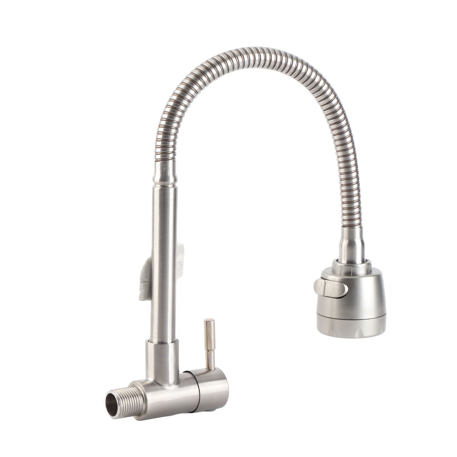 Sink Faucet G1/2 In 360° Swivel Wall Mounted Stainless Steel Single Handle view 3