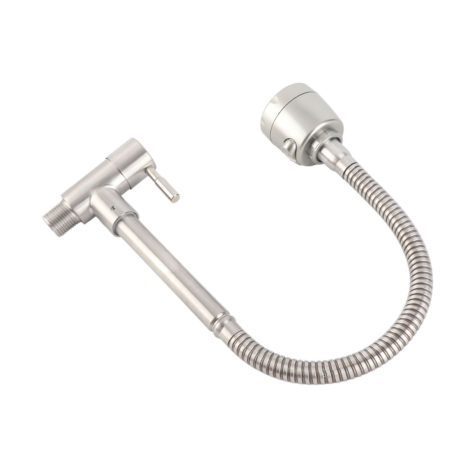 Sink Faucet G1/2 In 360° Swivel Wall Mounted Stainless Steel Single Handle view 8