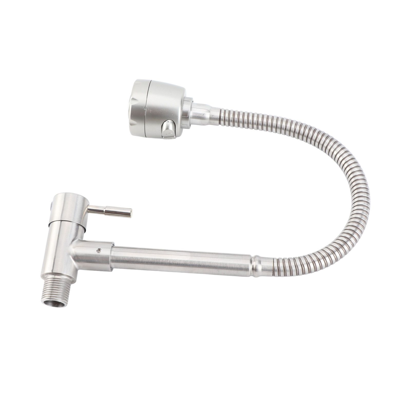 Sink Faucet G1/2 In 360° Swivel Wall Mounted Stainless Steel Single Handle view 9