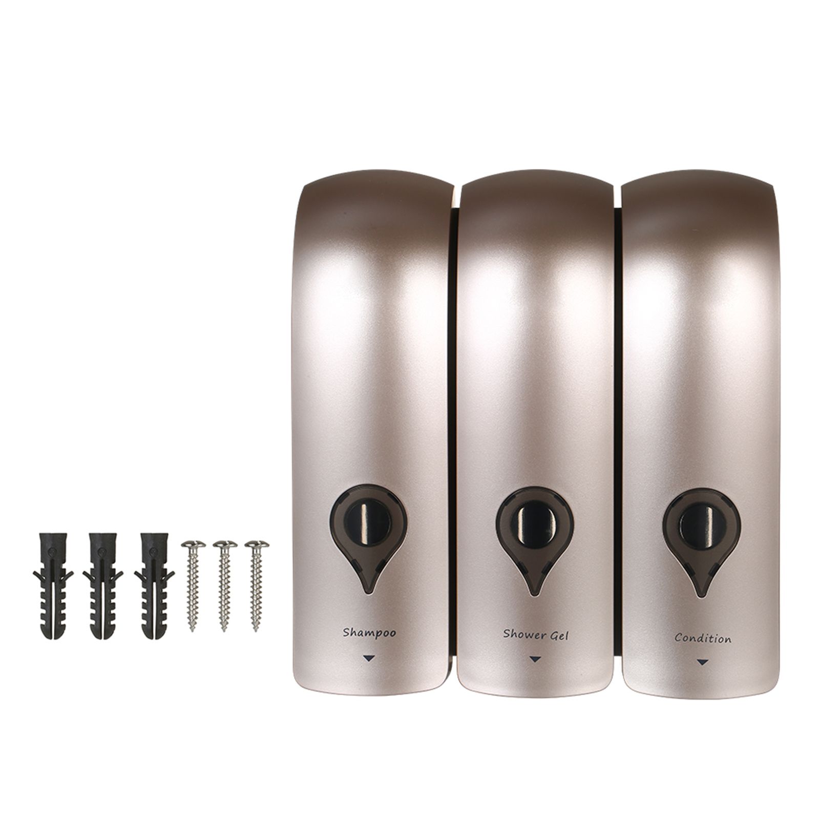 CHUANGDIAN Manual Soap Dispenser 3 Chamber x 300ml/ 10.2oz Wall Mounted Liquid view 2
