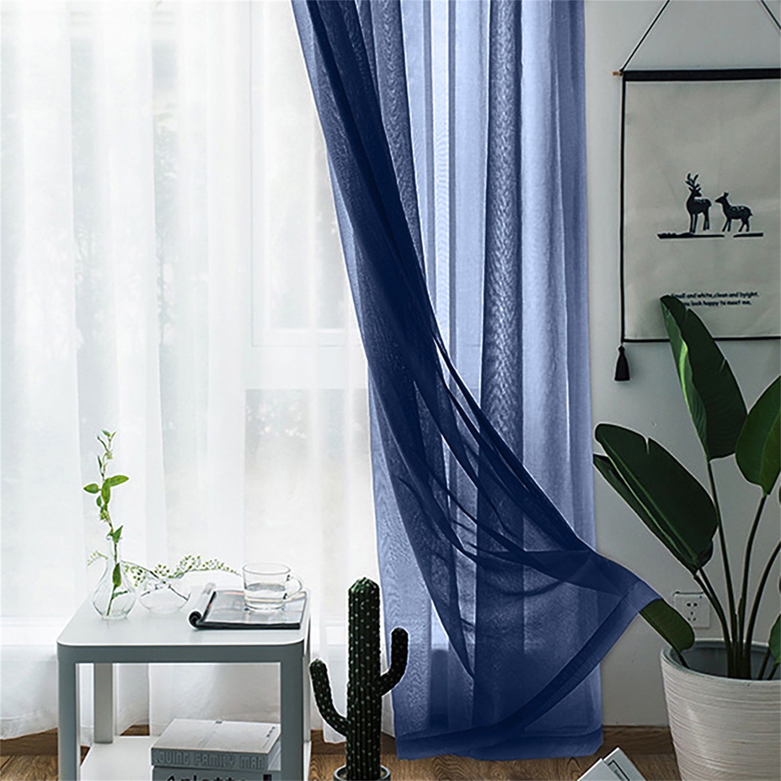 Sheer Curtains High Density Fabric Machine Washable Window Curtain Panels view 5