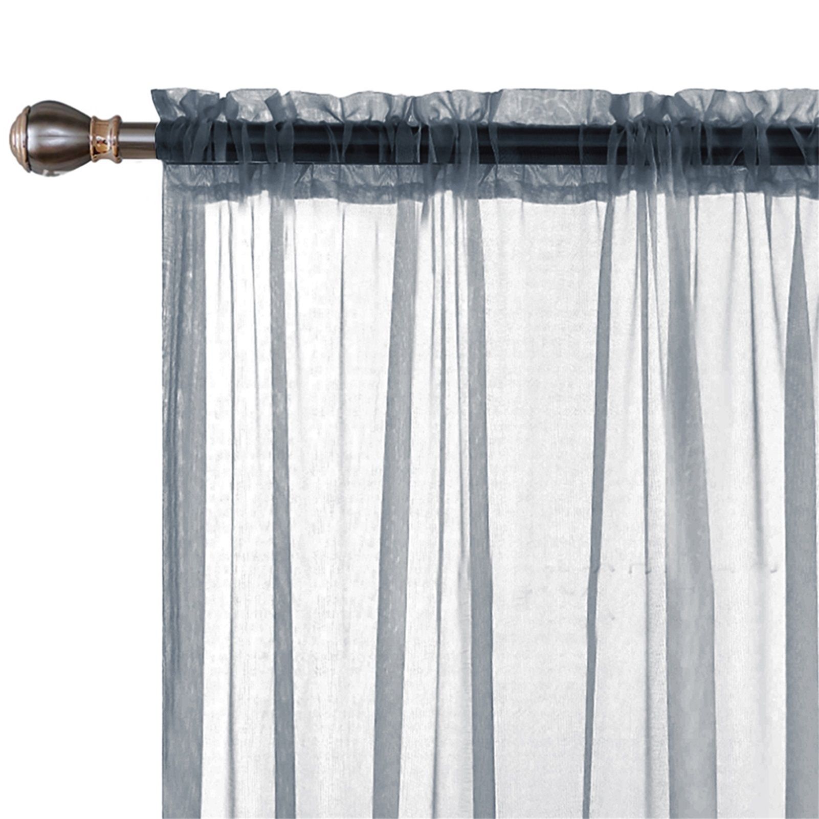 Sheer Curtains Living Room Rod Pocket Window Curtain Panels Bedroom Semi Sheer view 5