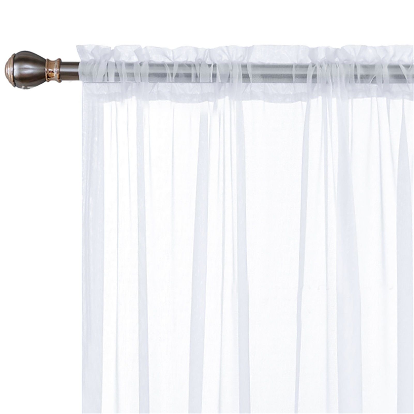 Sheer Curtains Living Room Rod Pocket Window Curtain Panels Bedroom Semi Sheer view 3