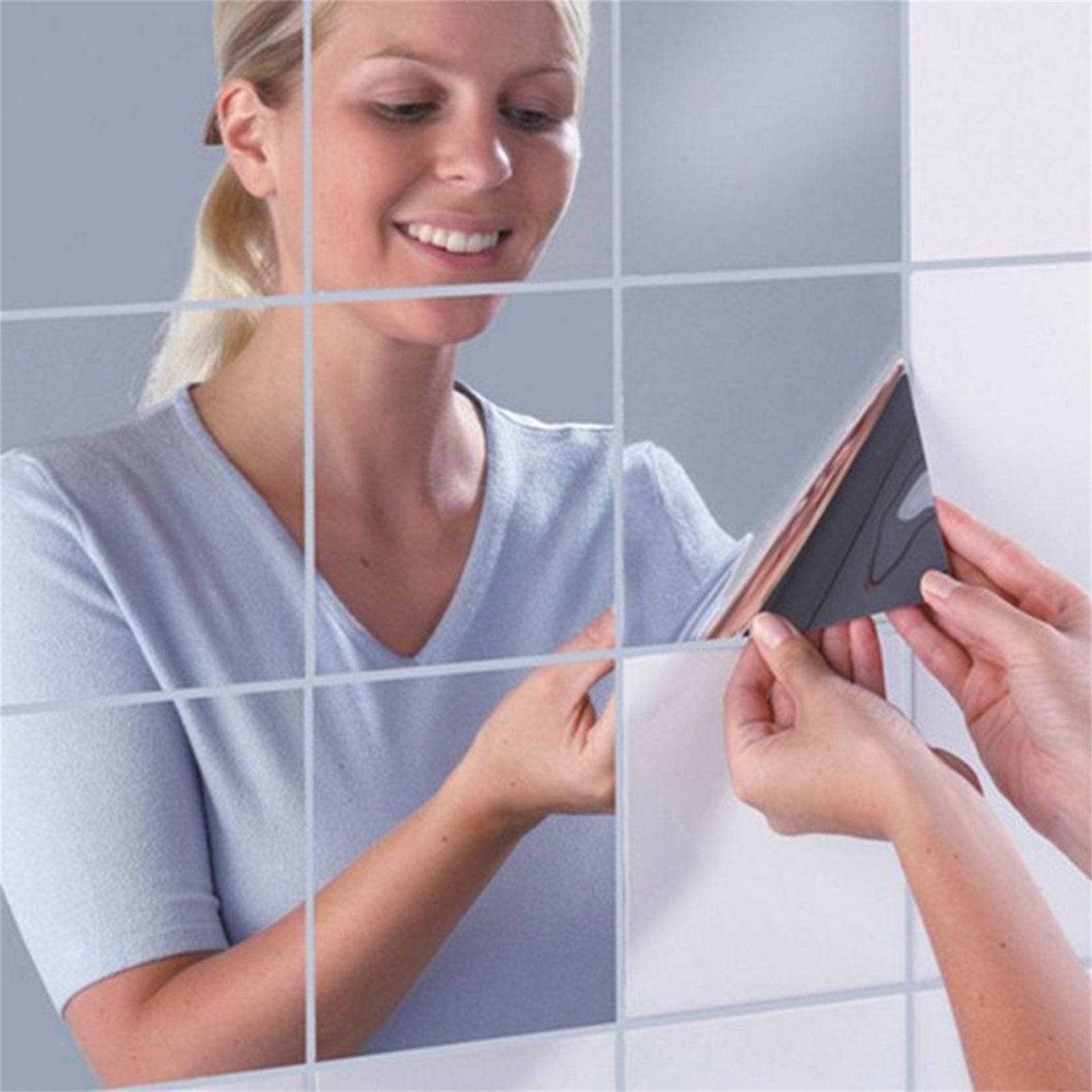 Flexible Reflective Mirror Sheets Self-Adhesive PET Mirror Tiles Non-Glass view 9