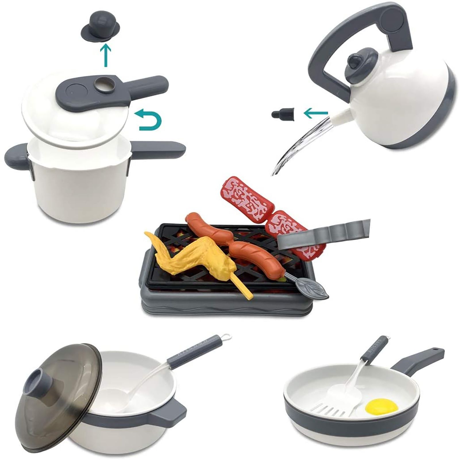 52PCS Kitchen Play Kids Pretend Playset with Cookware Pots and Pans Set Play — image 1
