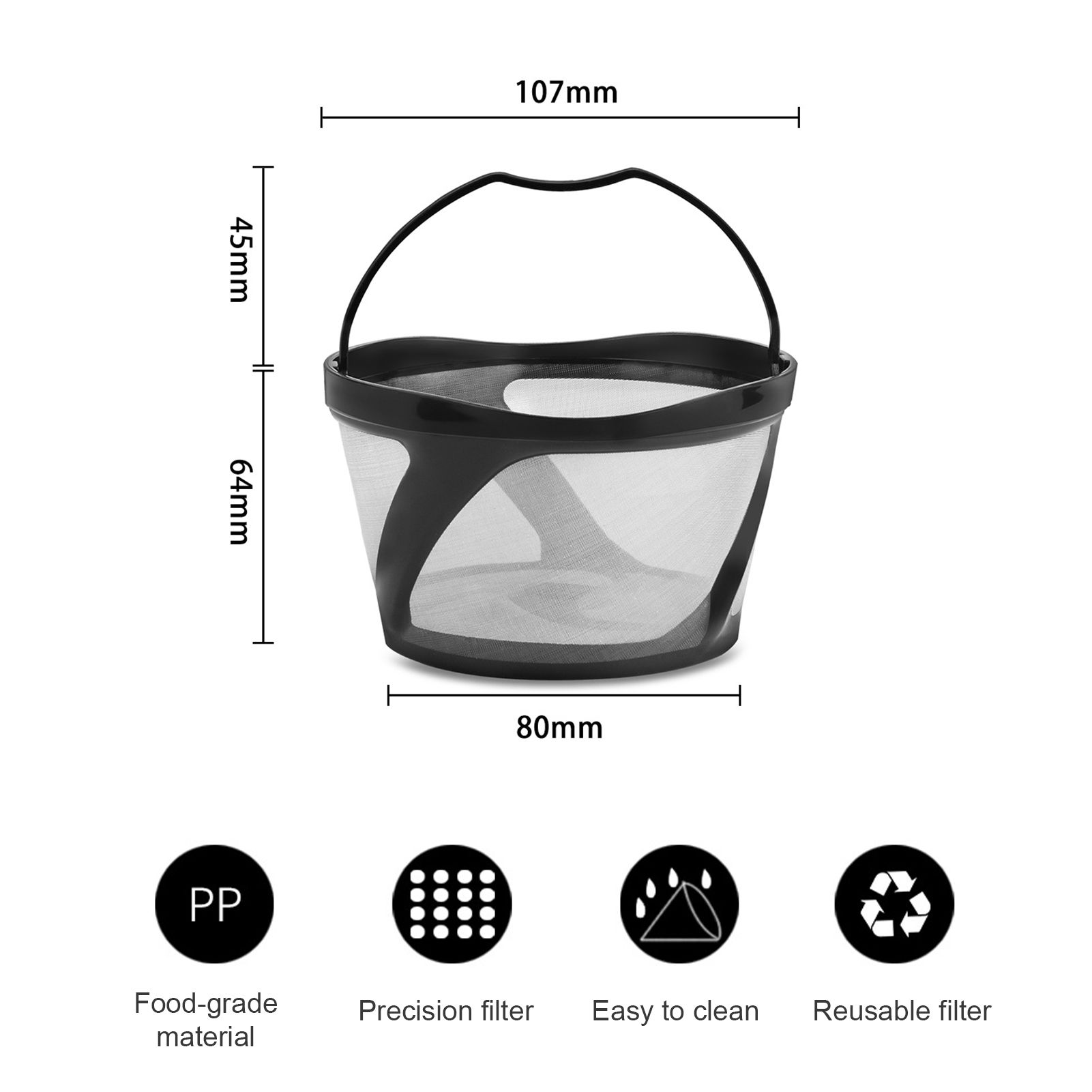 Reusable Mesh Ground Coffee Filter Basket Fit Compatible with Keurig K-Duo