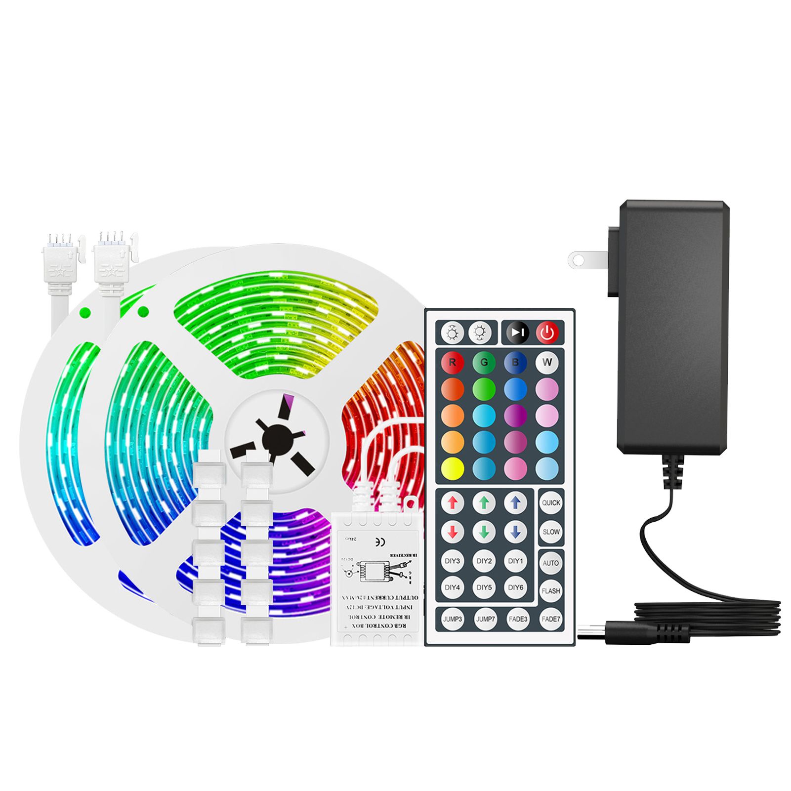 LED Strip Lights 32.8ft. RGB 300 LEDs Lights with 44 Keys IR Remote 20 Colors view 2