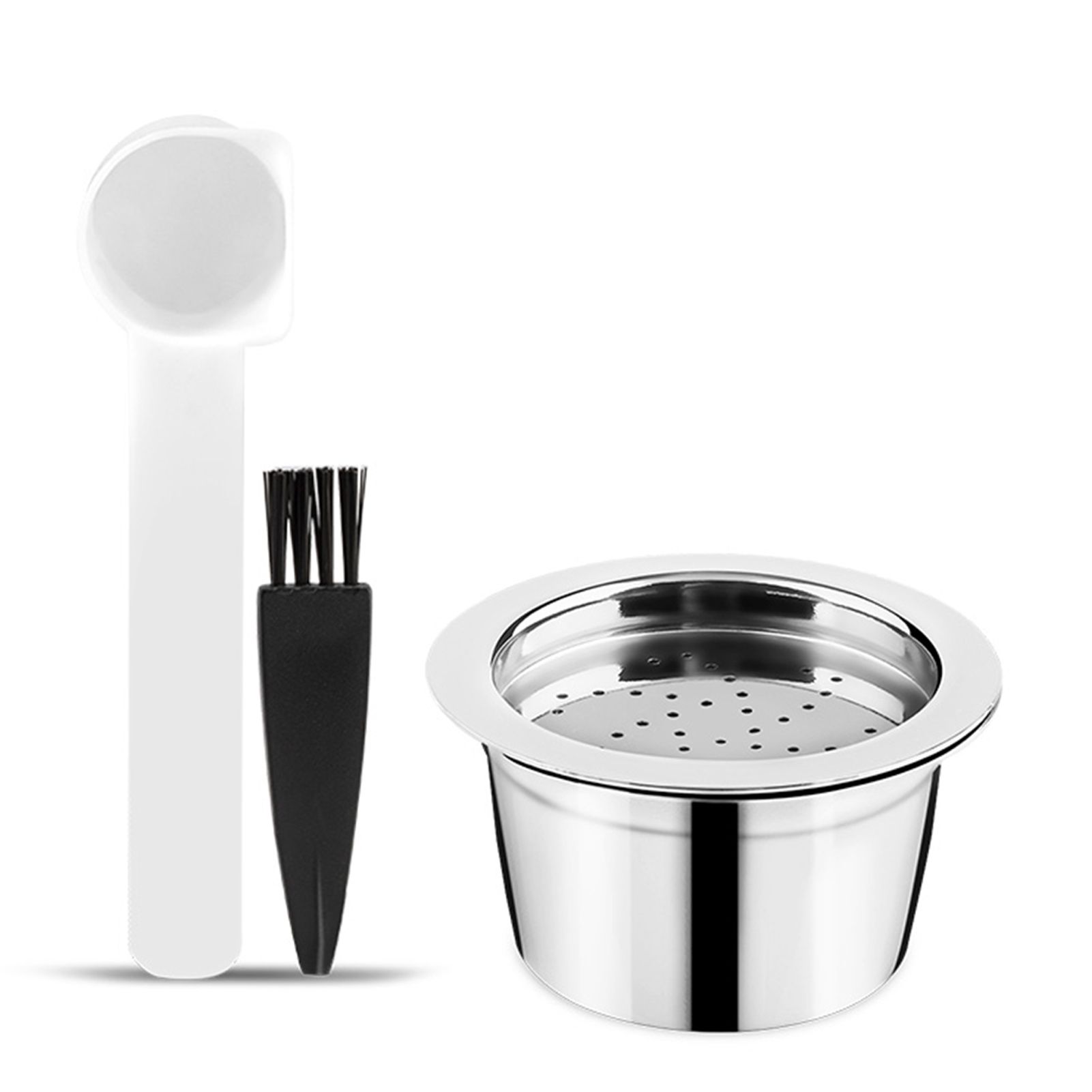 Stainless Steel Coffee Capsules Refillable Coffee Capsules with Spoon Brush view 2