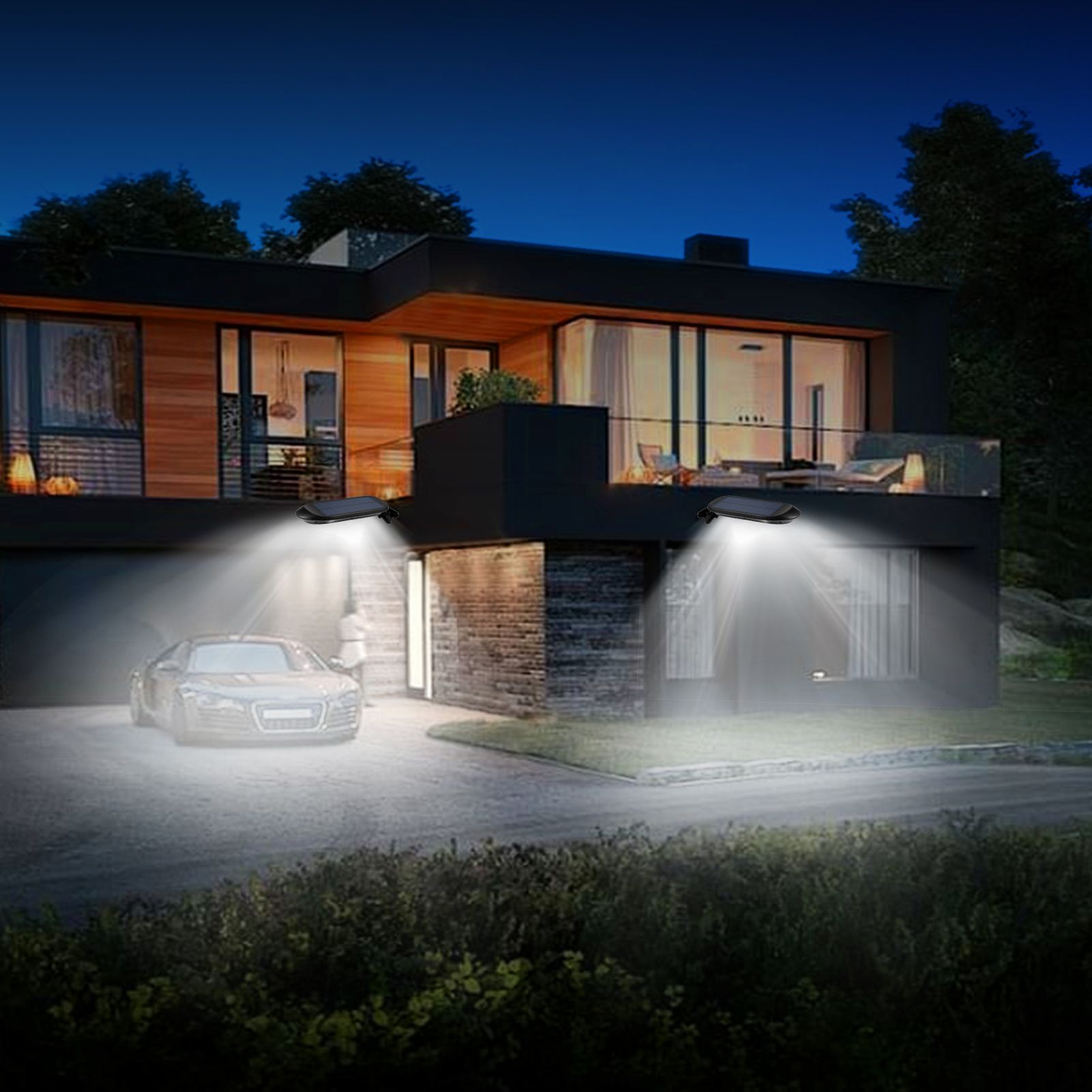 2 PCS Solar Wall Lights Motion Sensor 32 LEDs Outdoor Waterproof Solar LED view 6