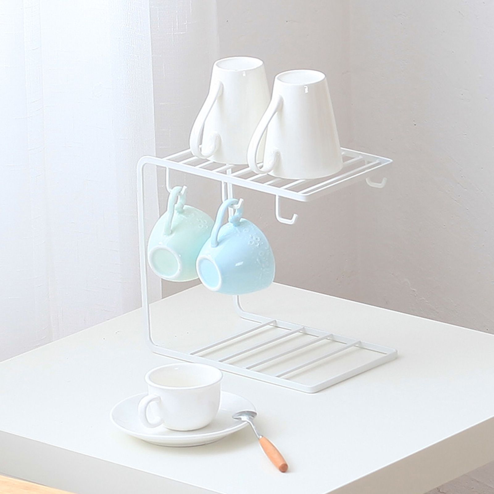 Mug Holder Stand for Mug 6 Hooks Coffee Mug Rack Cup Display Hanger Rack Home