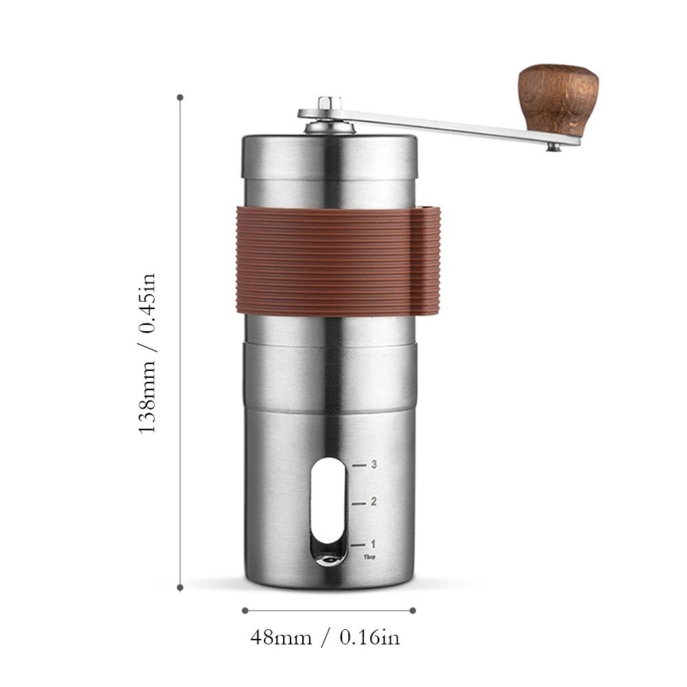 Manual Hand Coffee Grinder with Ceramic Burr Mill Adjustable Grind Stainless