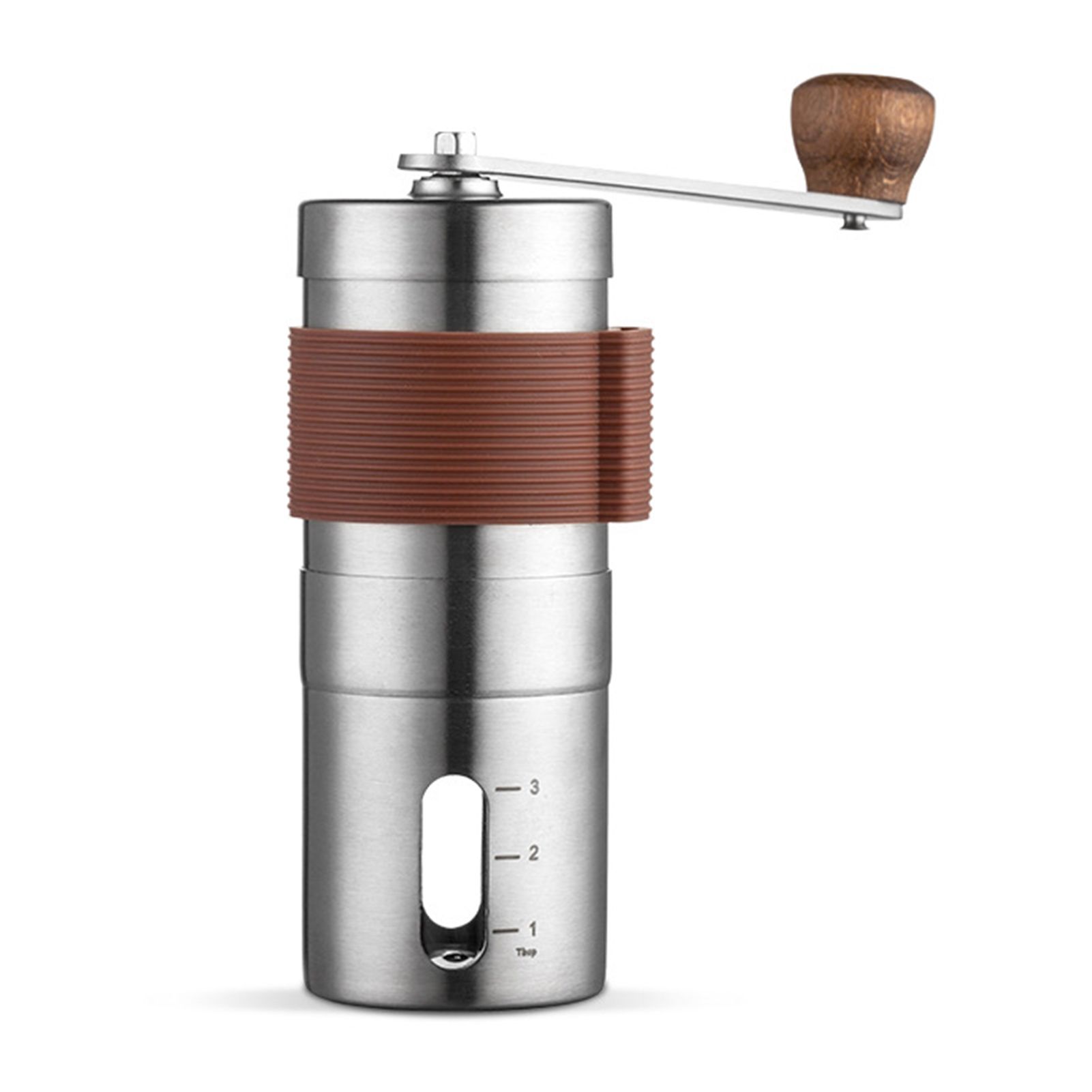 Manual Hand Coffee Grinder with Ceramic Burr Mill Adjustable Grind Stainless view 2
