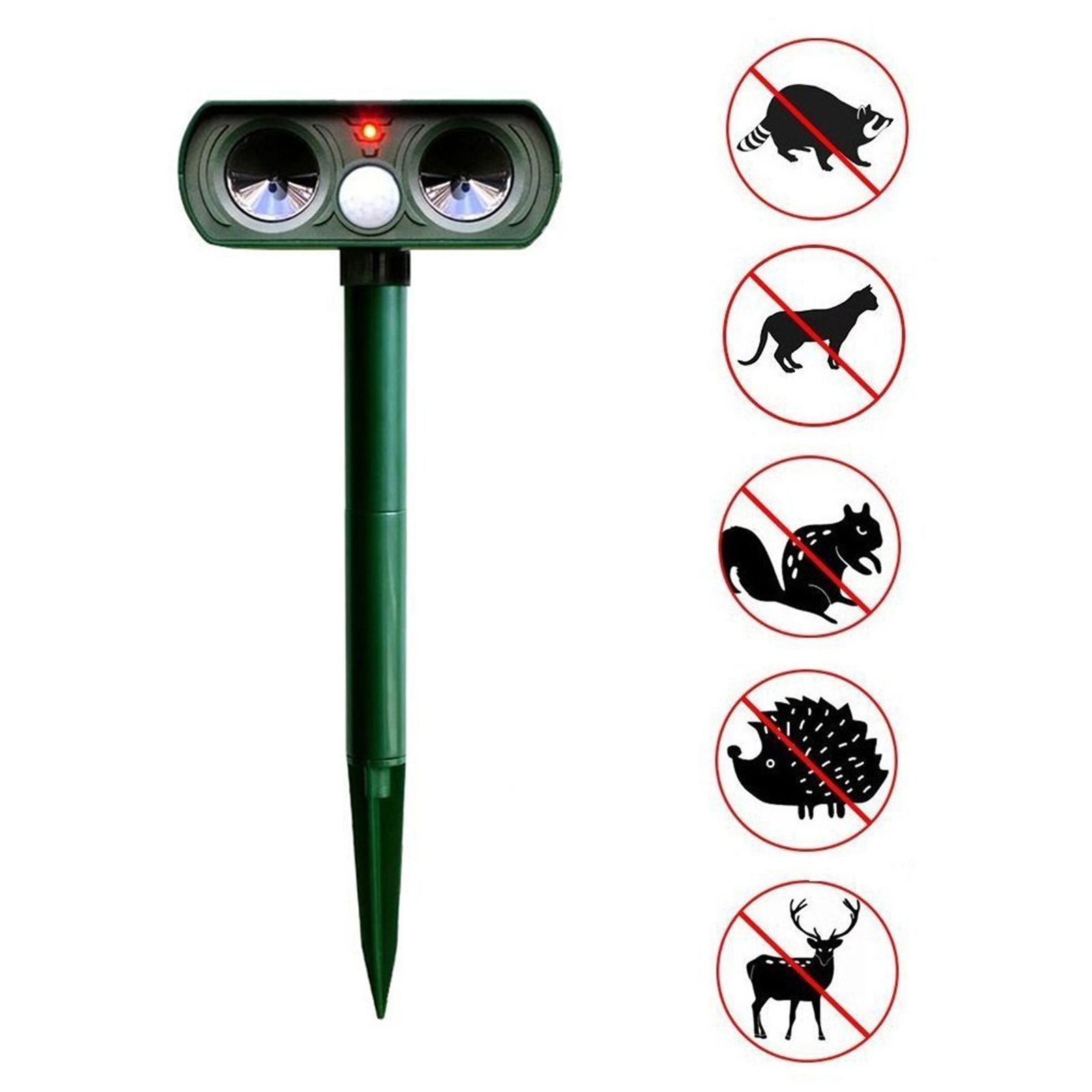 Ultrasonic Animal Repeller with Motion Sensor Solar Powered Outdoor Pest