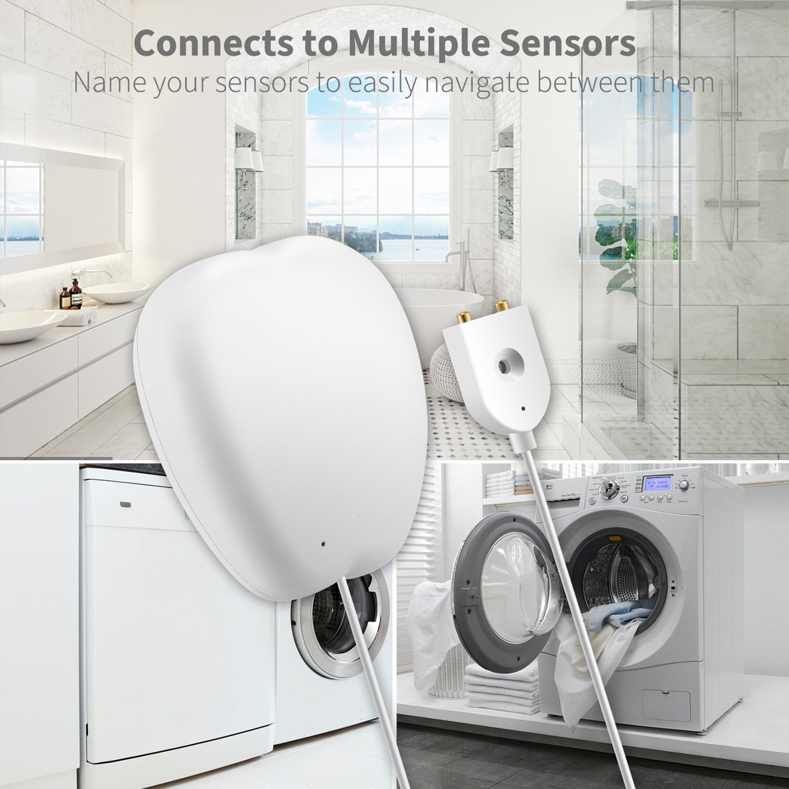 Smart Wi-Fi Water Sensor Flood and Leak Detector with 3ft