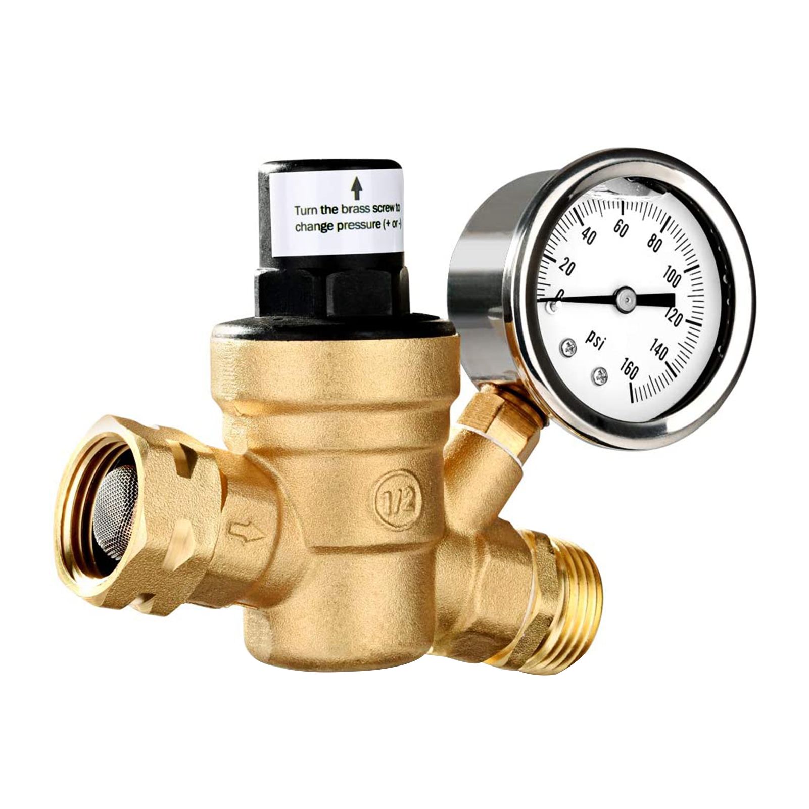 Water Pressure Regulator Valve Lead-Free Brass Adjustable Water Pressure view 2