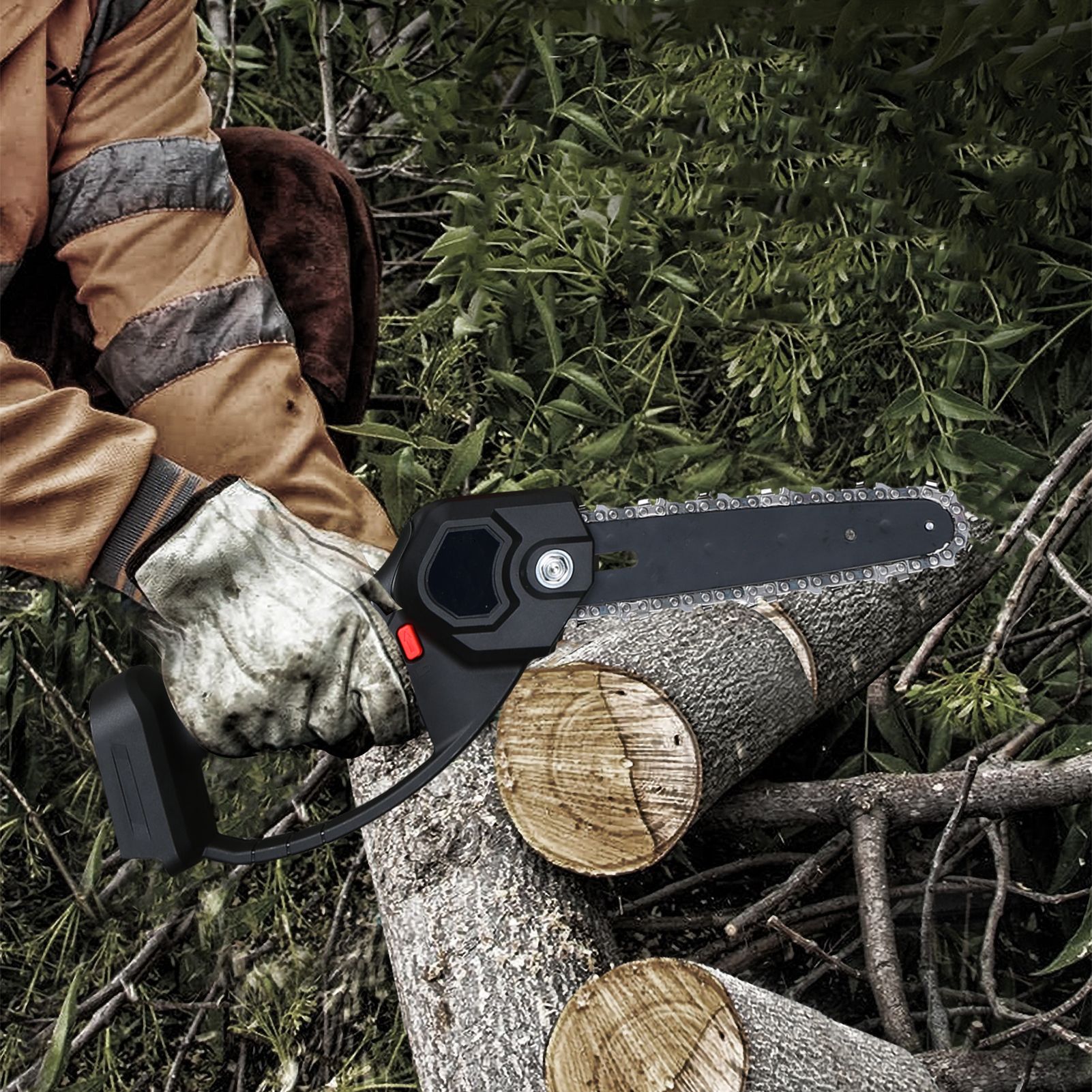 Mini Chainsaw 6 inch Small Electric Chainsaw Cordless Battery Chainsaw with 2*
