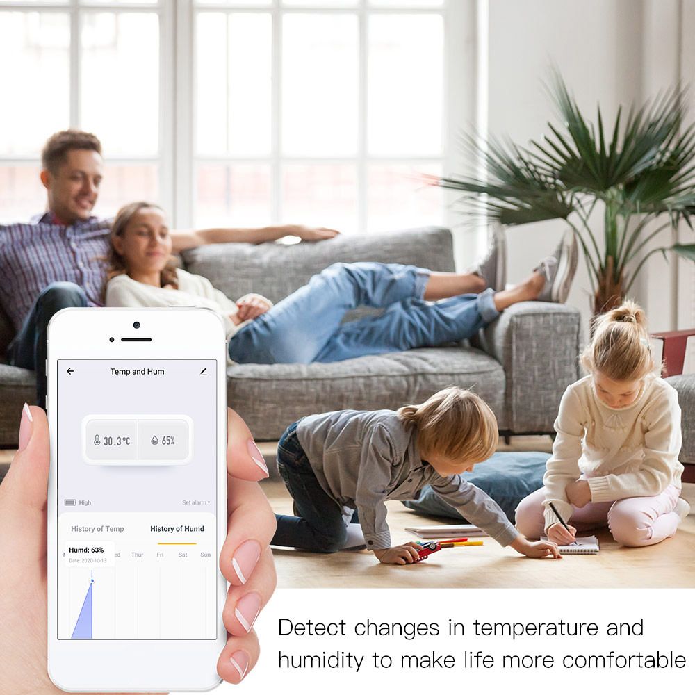 Wi-Fi ZigBee Hygrometer Thermometer Smart Temperature Humidity Sensor 30 Days — image 1