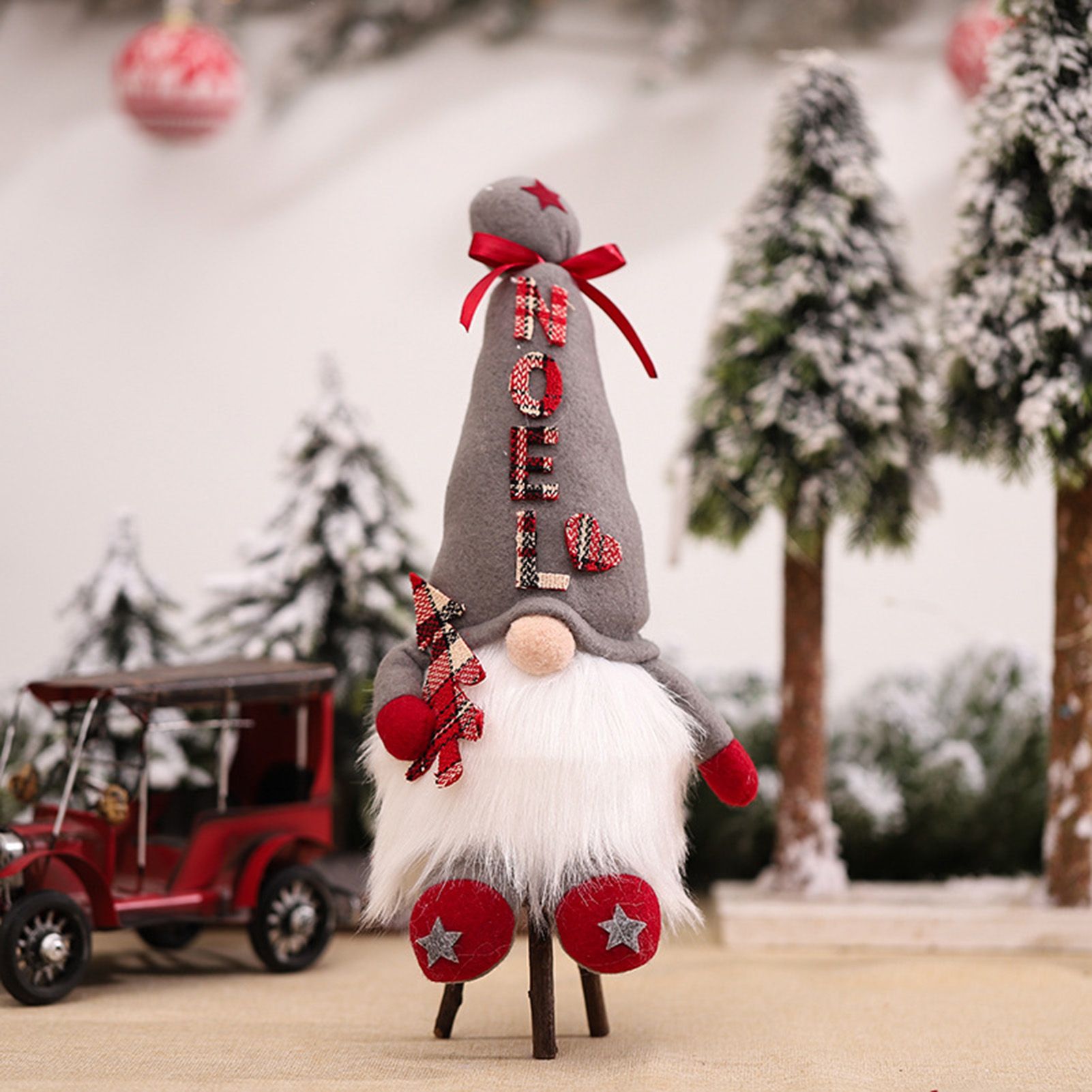 Forest Elder Ornament with Light Rudolph the Gnome Faceless Doll Ornament view 2