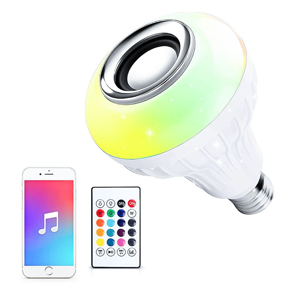 LED RGB Bulb Light 12W E27 Smart BT 4.0 Music Speaker Changing Color Lamp with view 2