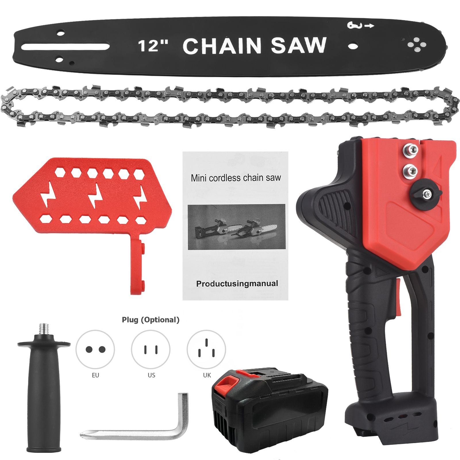 12 inches Cordless Electric Chainsaw with Brushless Motor 48-Volt Lithium-ion view 2