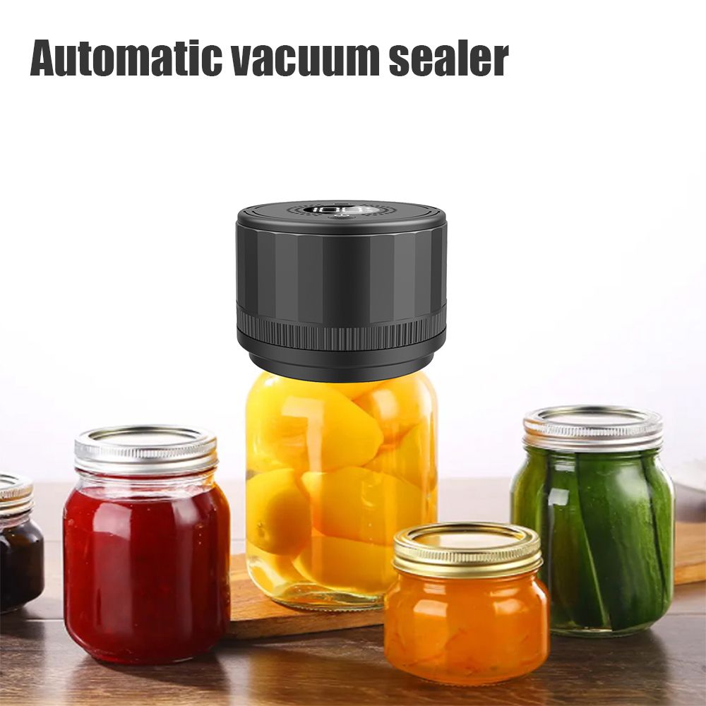 Electric Mason Jar Vacuum Sealing Machine Kit with Wide Mouth Regular Lid and — image 1