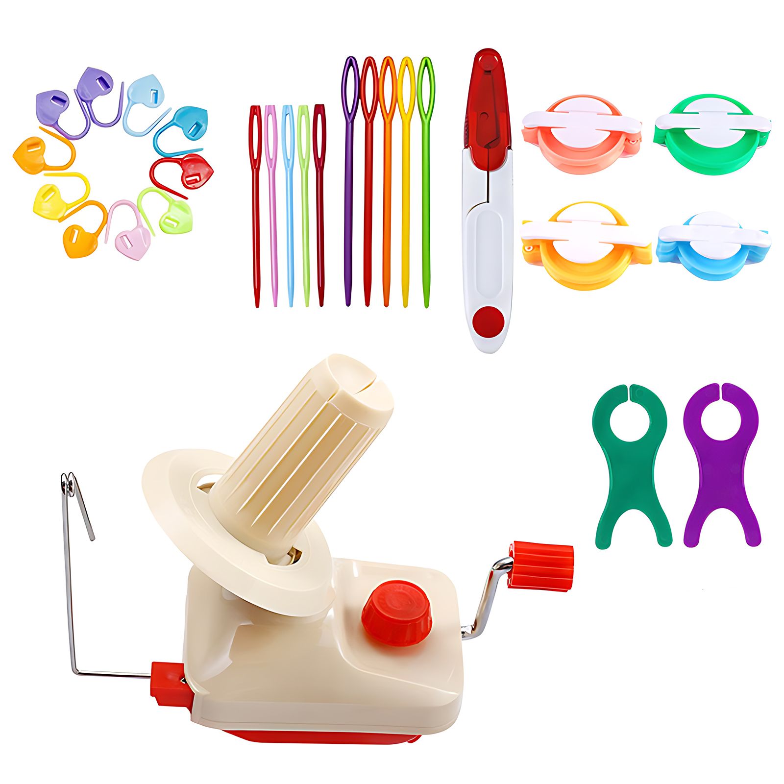 28pcs Yarn Ball Winder Kit for Crocheting Manual Yarn Spinner Holder with view 3