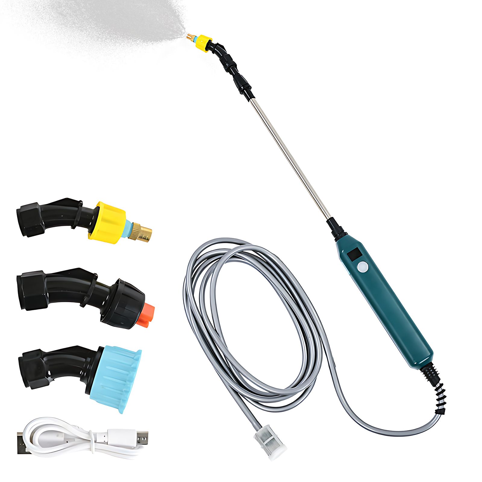 Stainless Steel Water Hose Sprayer Wand Spray Adjustable Electric Power view 3