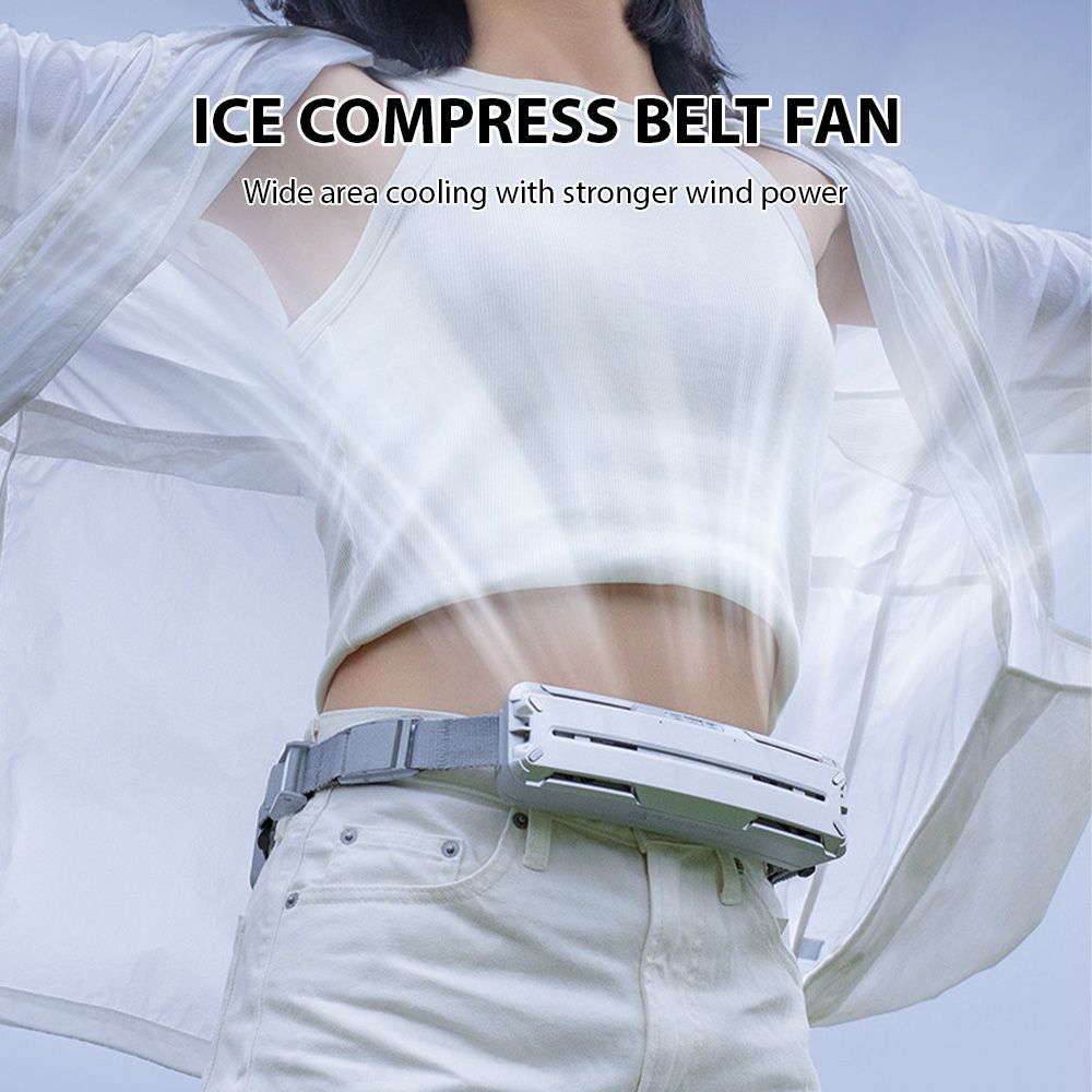 Wearable Waist Fan Belt Fan with PCM Cooling Strip 5000mAh Rechargeable