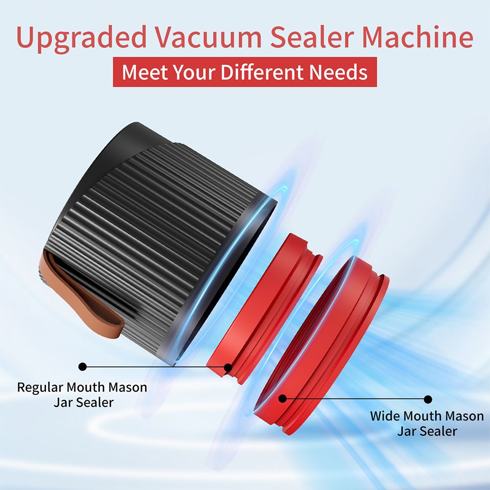 2 IN 1 Electric Vacuum Sealing Machine Kit for Wide and Regular Mouth Mason view 5