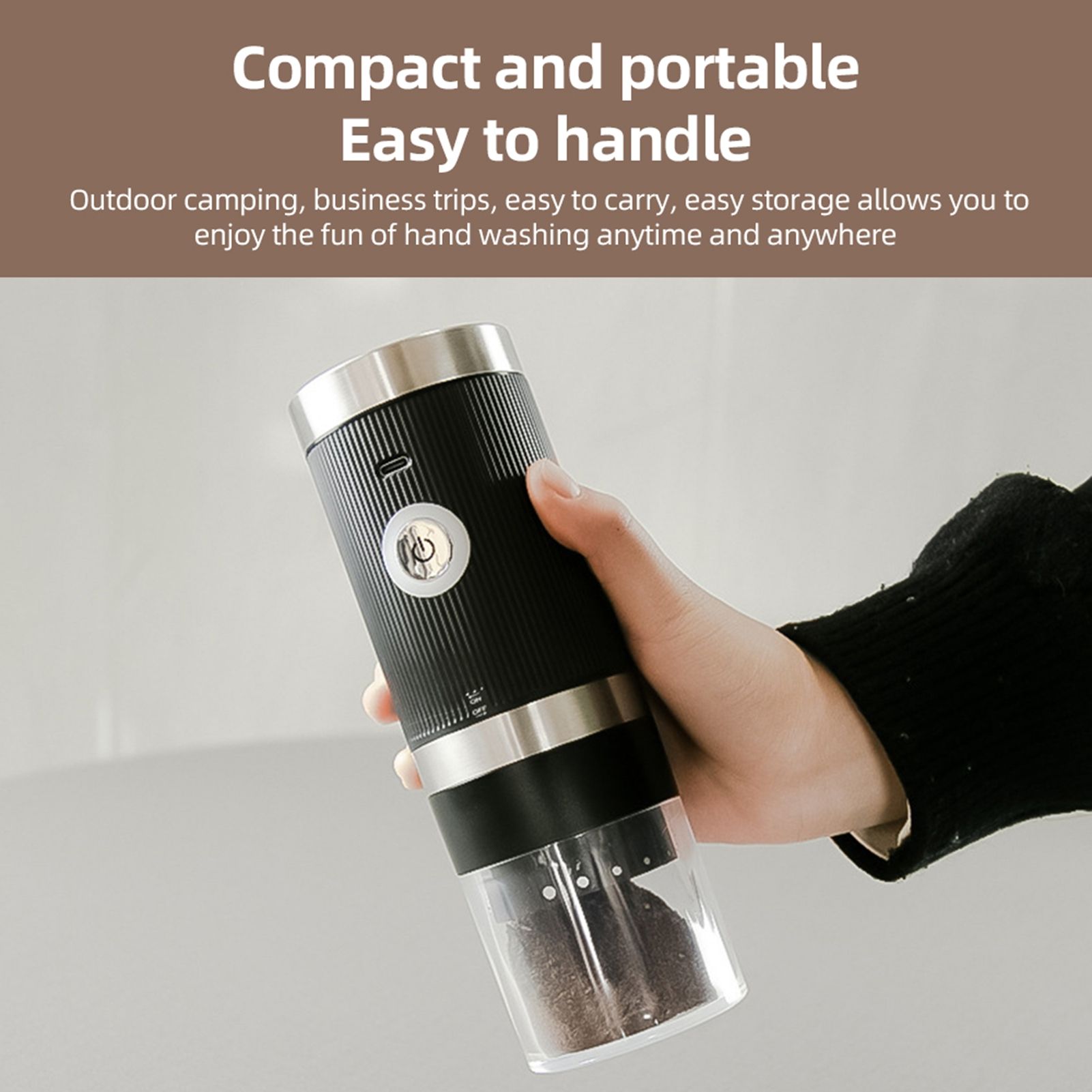 Electric Coffee Bean Grinder 5 Level Adjustable Auto Stop Portable Cordless view 6