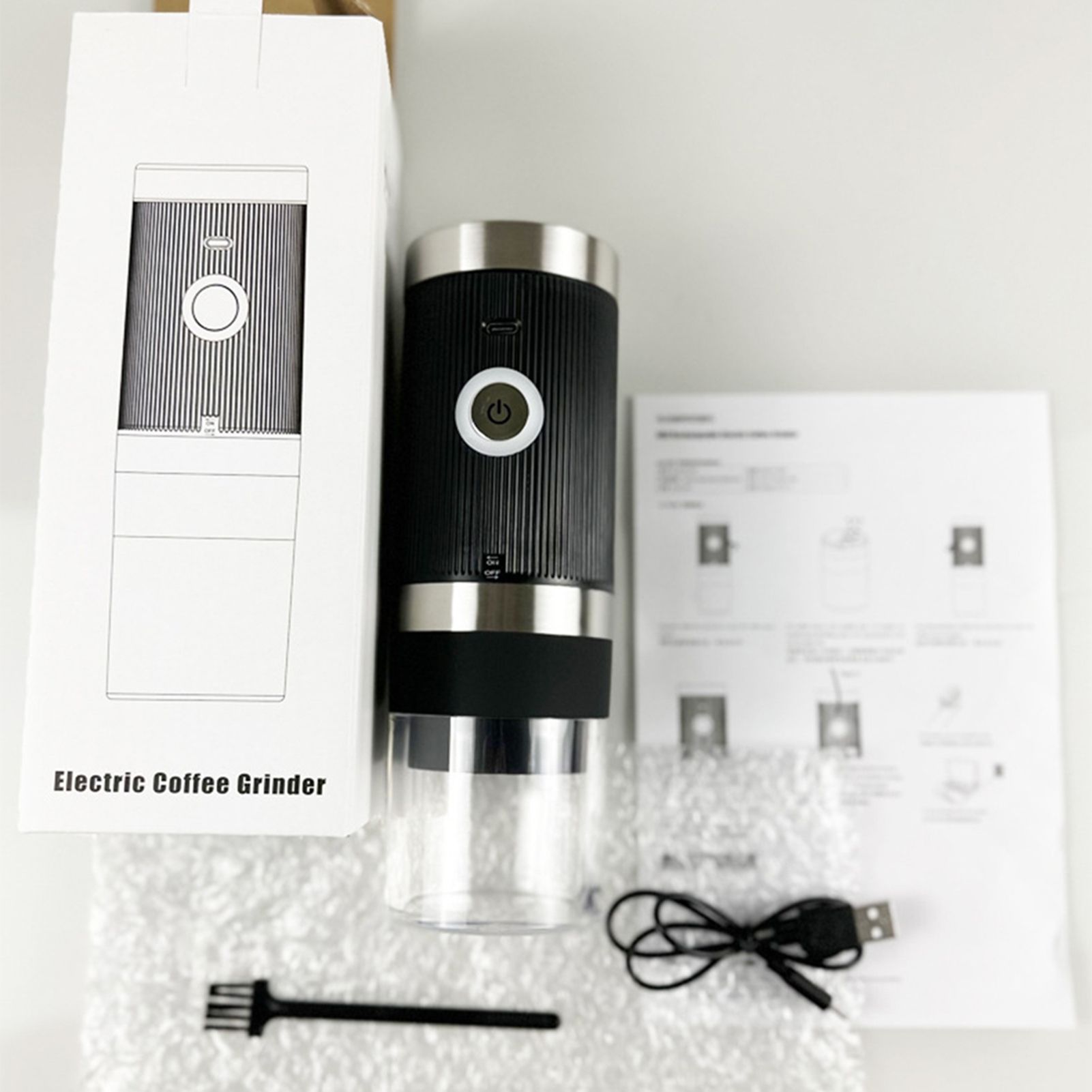 Electric Coffee Bean Grinder 5 Level Adjustable Auto Stop Portable Cordless view 9