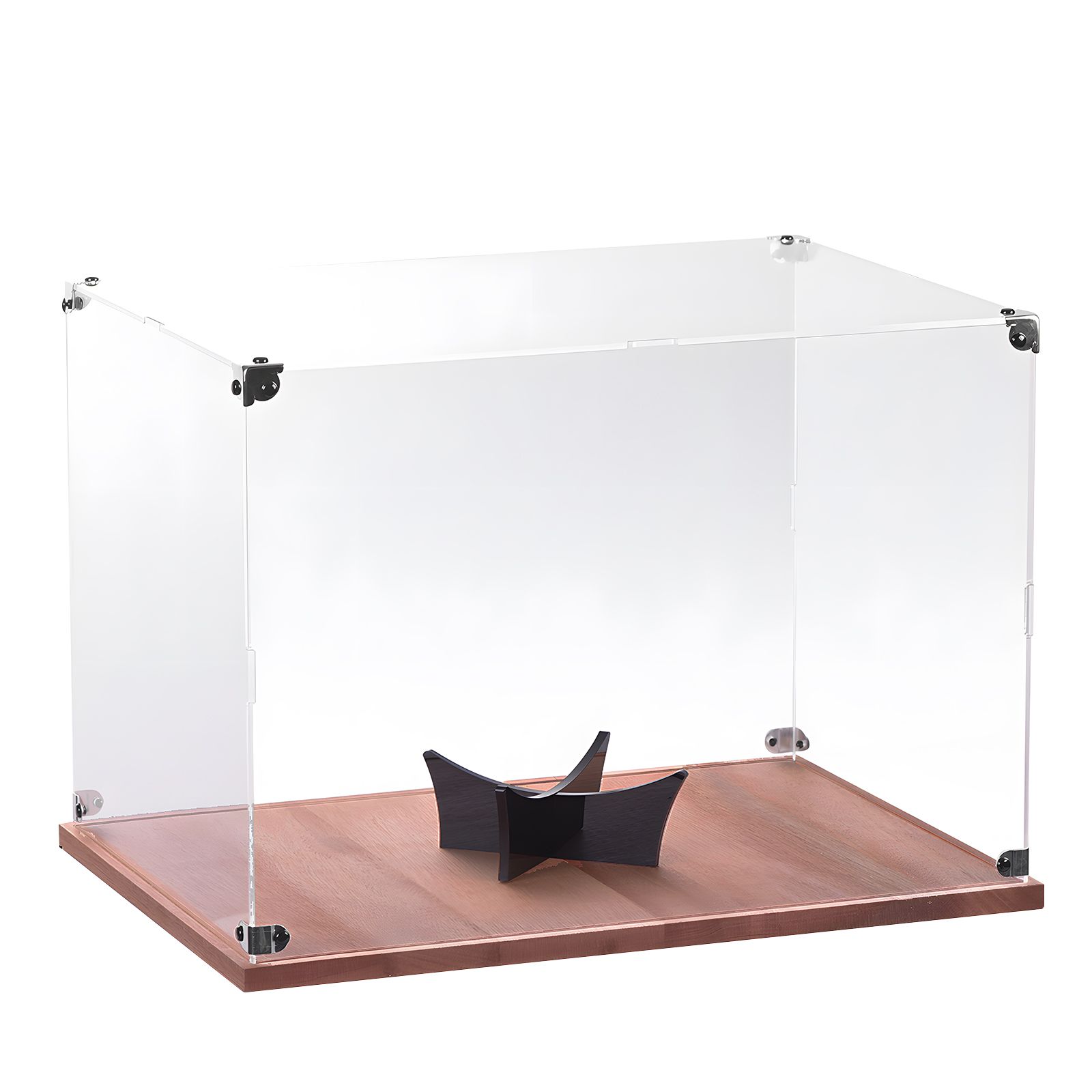 Wooden Base Baseball Holder Display Case with Stand and Lid Acrylic Clear Box — image 1