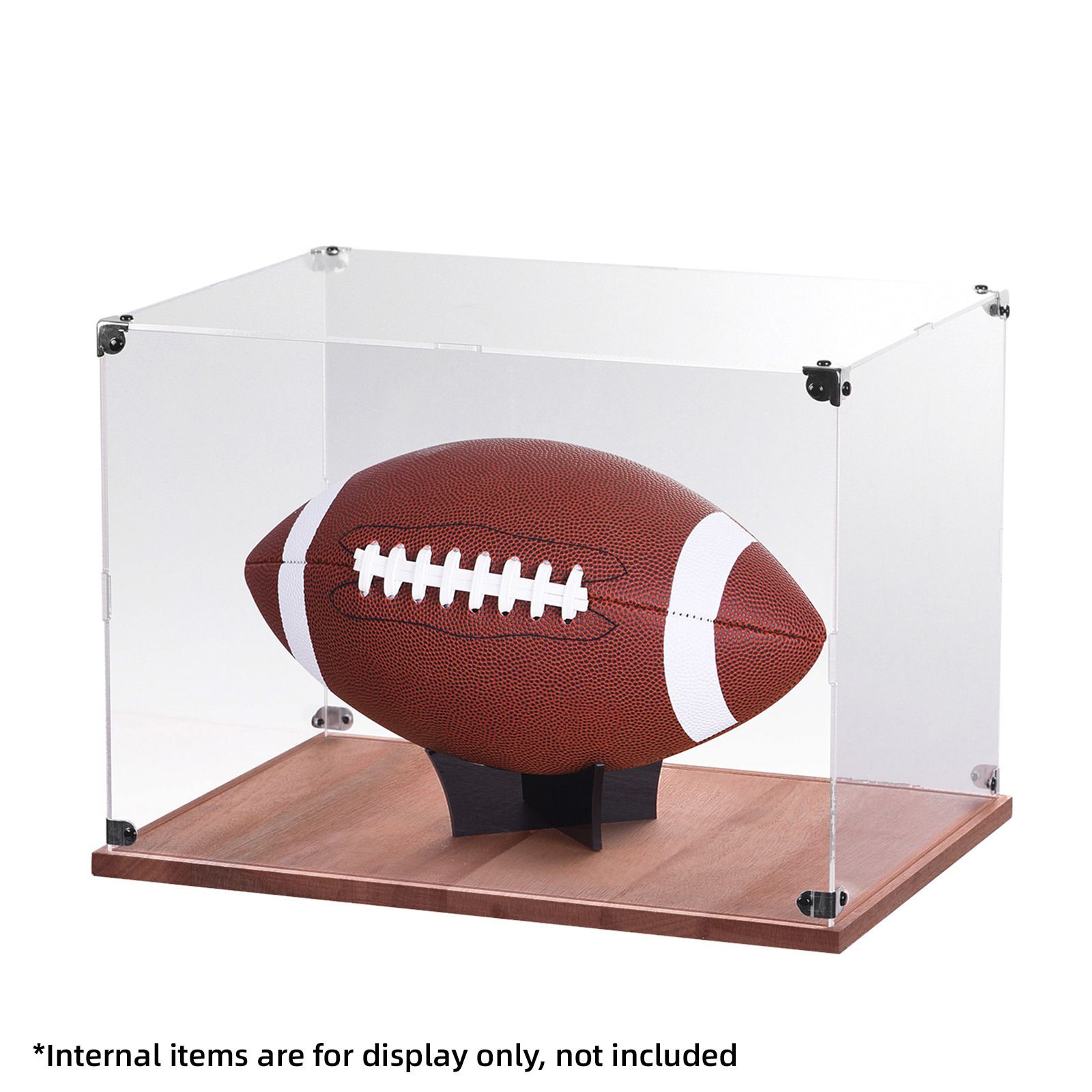 Wooden Base Baseball Holder Display Case with Stand and Lid Acrylic Clear Box view 3