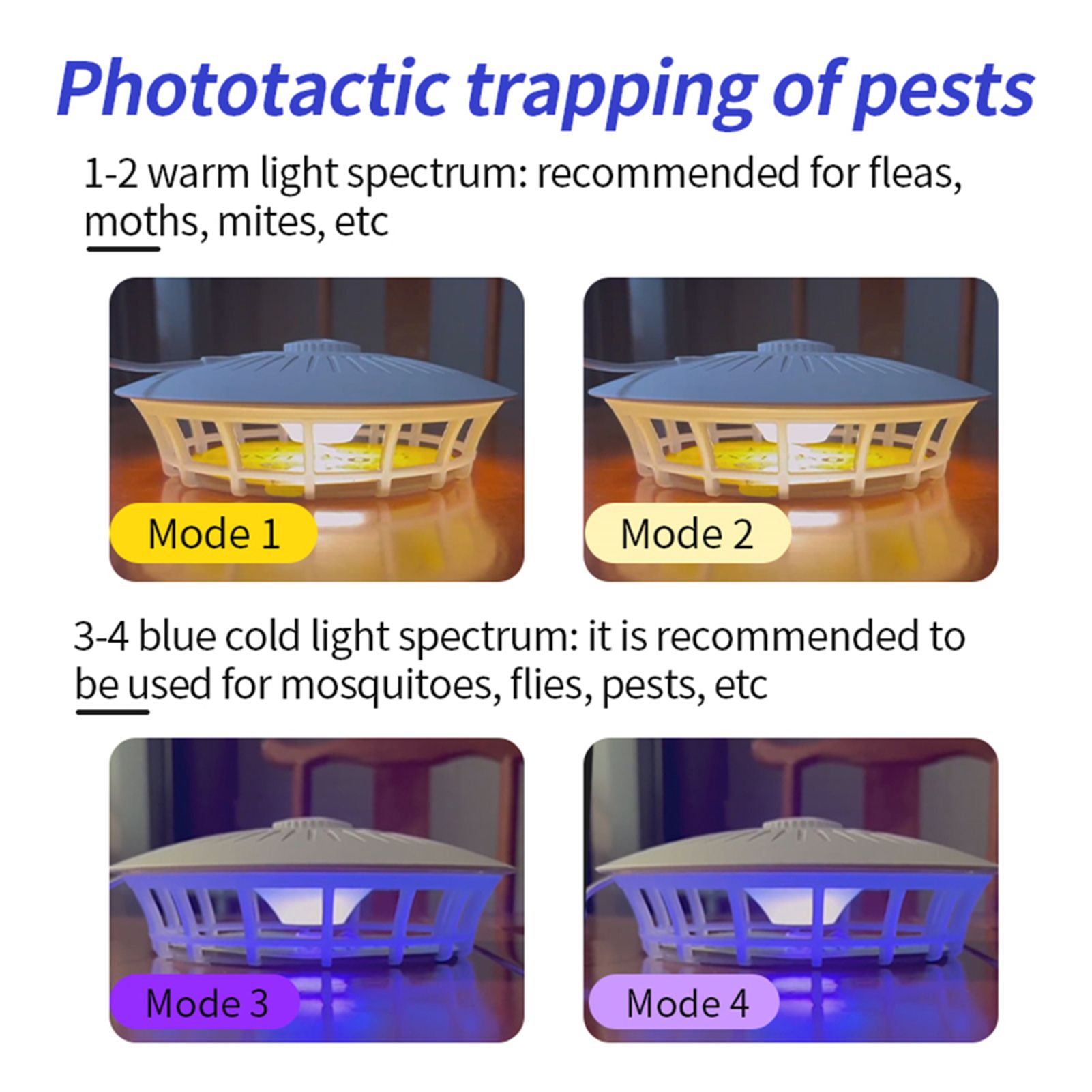 Hanging Mosquito Zapper Light with 5 Sticky Boards 4 Modes Electric Bug Zapper view 5