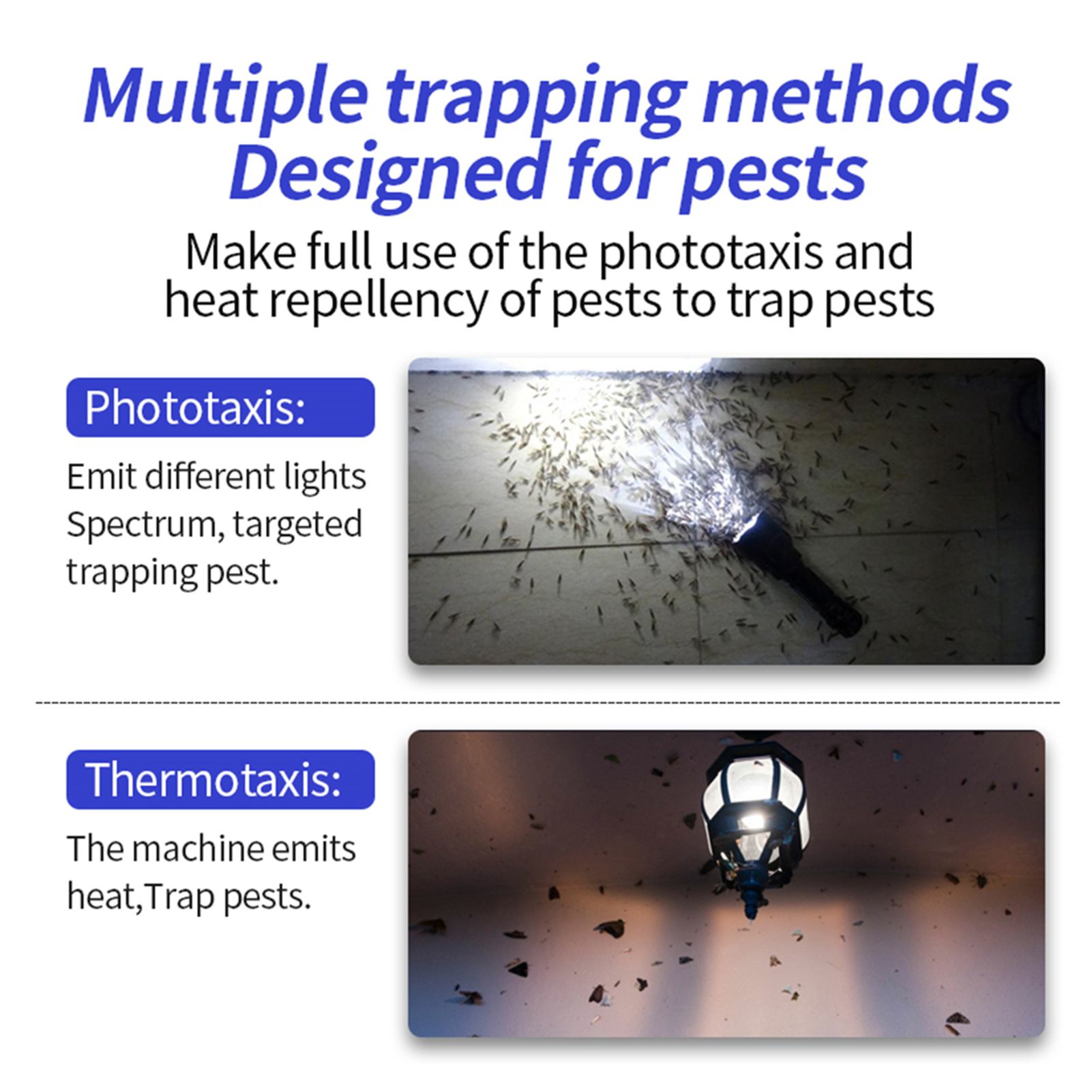 Hanging Mosquito Zapper Light with 5 Sticky Boards 4 Modes Electric Bug Zapper view 6
