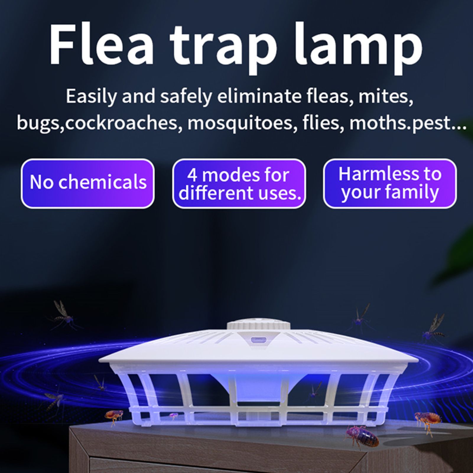 Hanging Mosquito Zapper Light with 5 Sticky Boards 4 Modes Electric Bug Zapper view 8