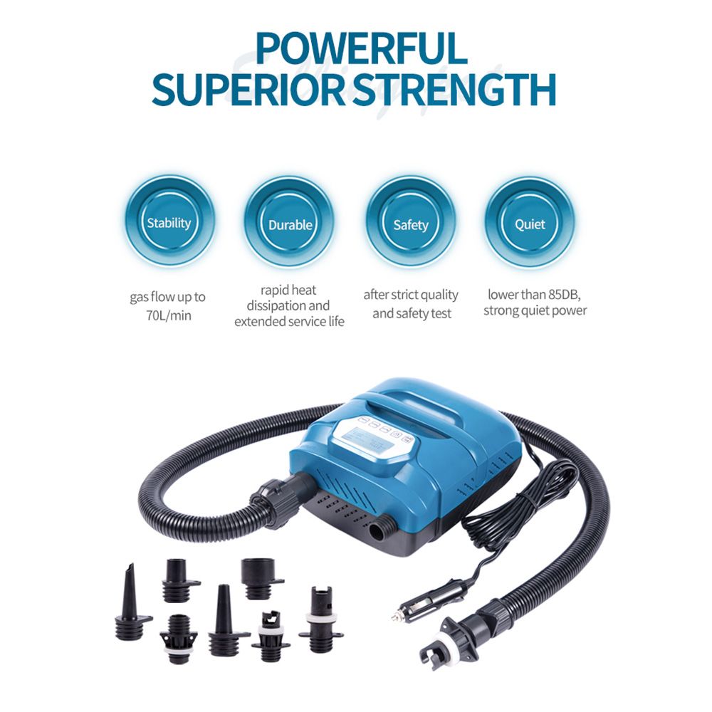 20PSI High Pressure SUP Pump Dual Motor 150W 12V DC Inflatable Deflatable view 2