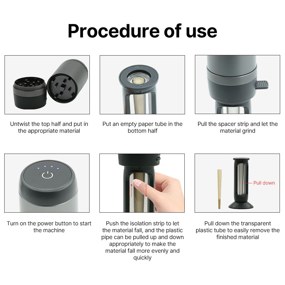 Automatic 2-IN-1 Cigarette Grinder and Rolling Machine One Button Operation view 9