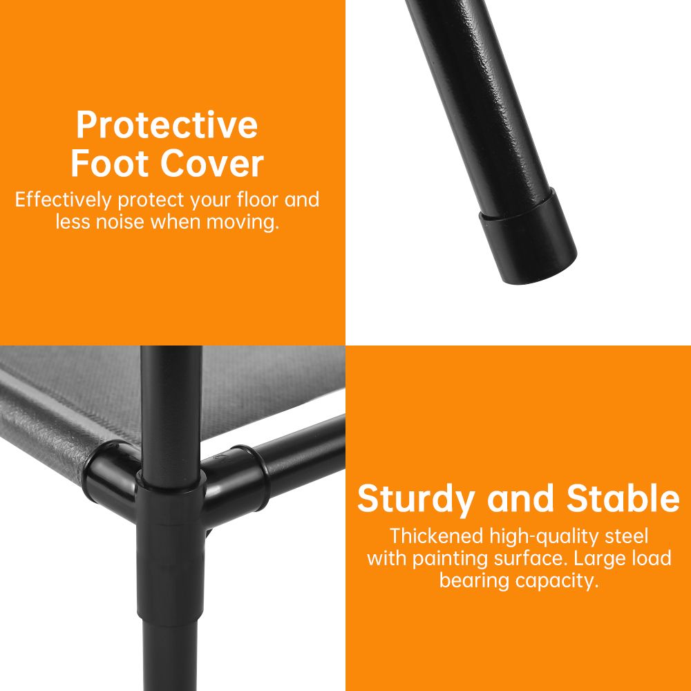 Double Rod Clothes Rack with 6 Storage Shelves Durable Steel Pipe Garment Rack view 8