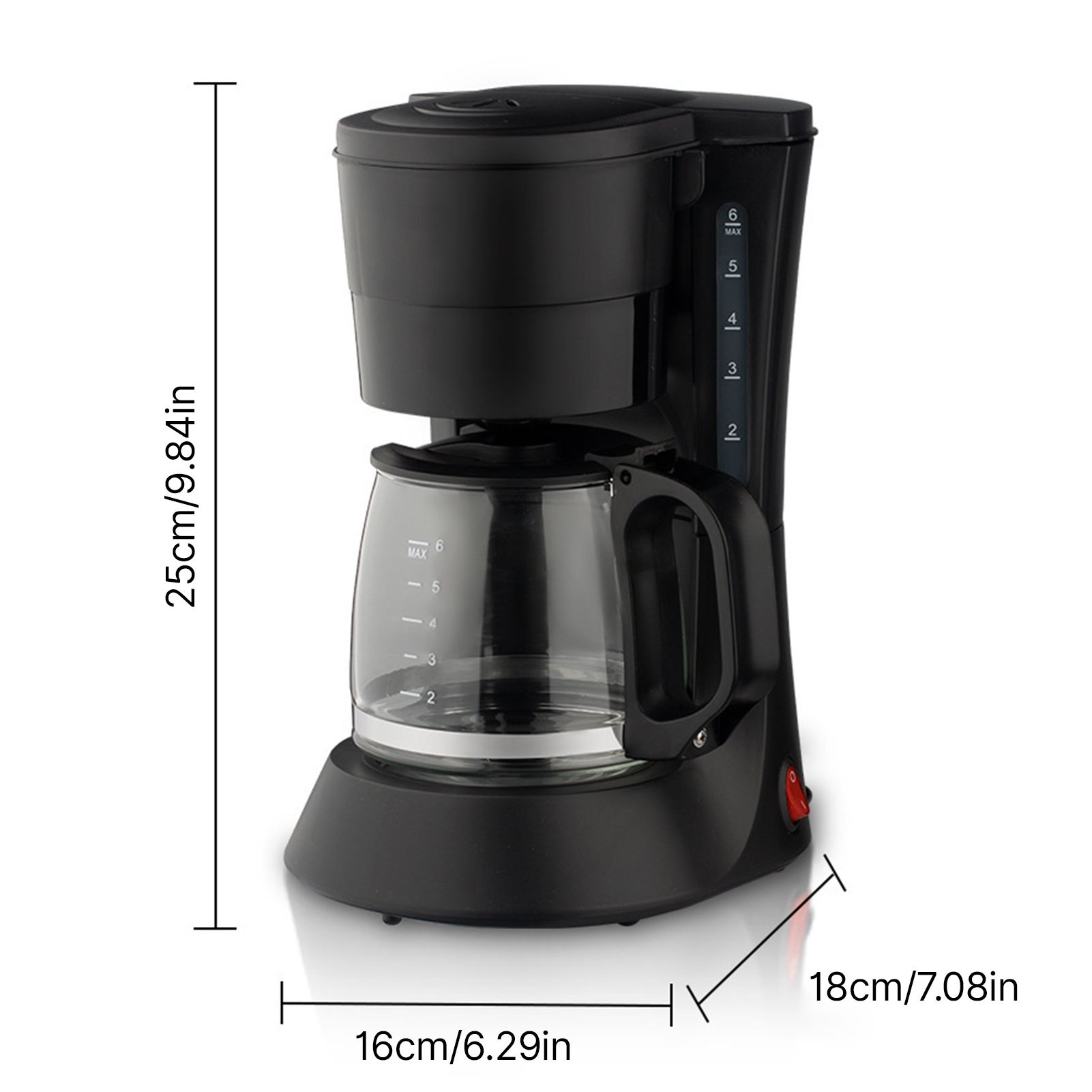 Electric Coffee Maker Drip Coffee Machine with 600ml/20.3oz Coffee Pot view 2