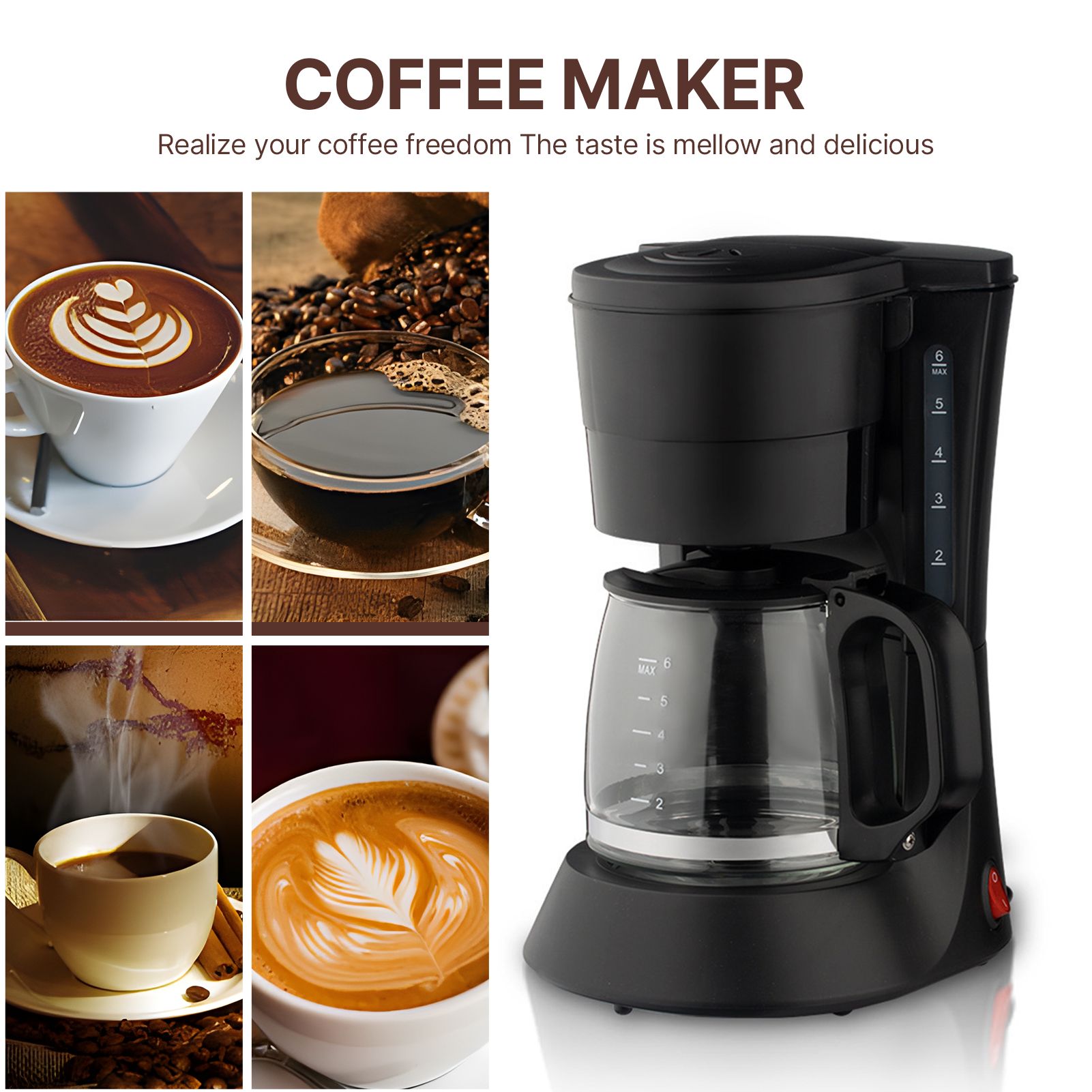 Electric Coffee Maker Drip Coffee Machine with 600ml/20.3oz Coffee Pot view 11